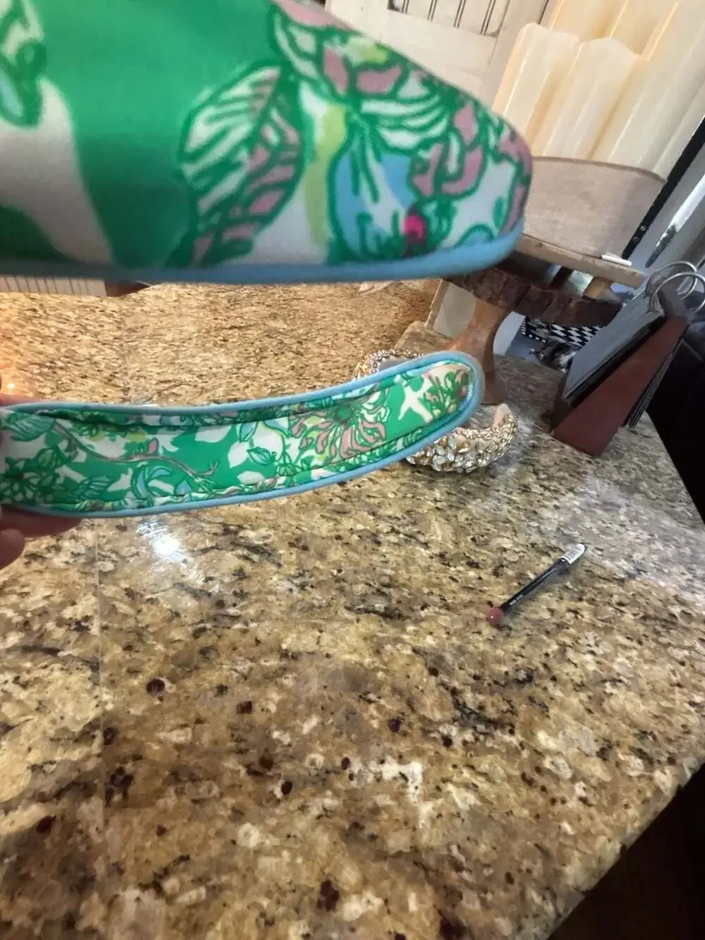Lilly Pulitzer Low Knot Headband in Green Floral Print